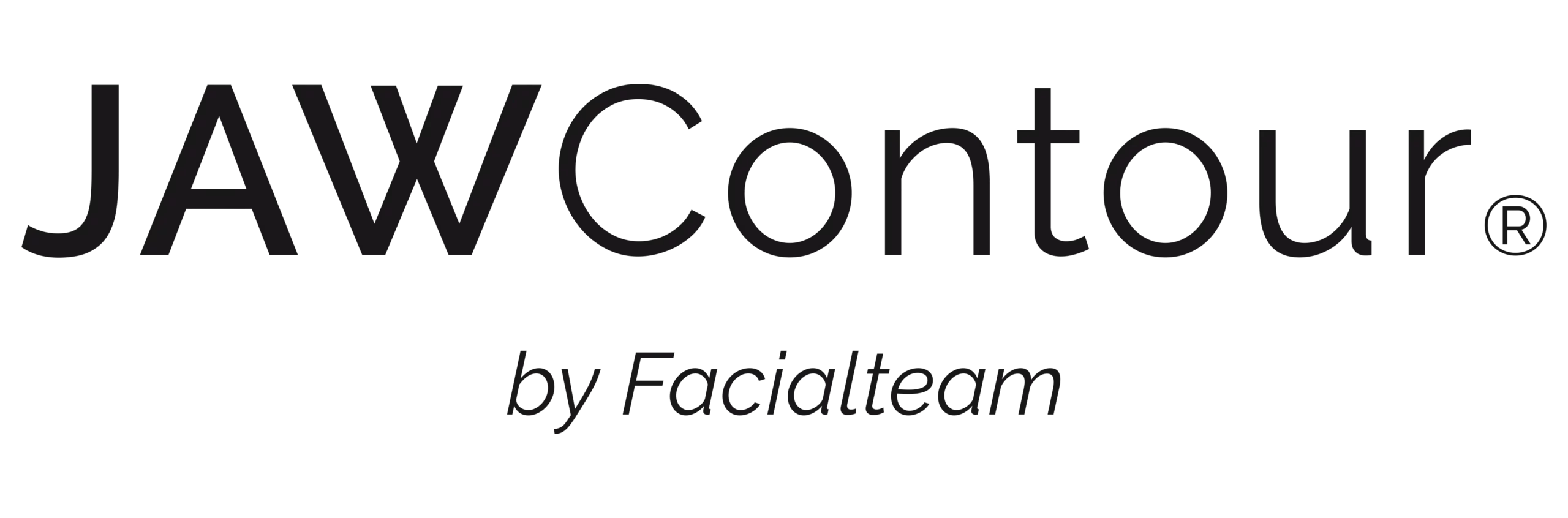 Logo of JAWContour, a patented surgical method to perform jaw and chin contouring surgery.