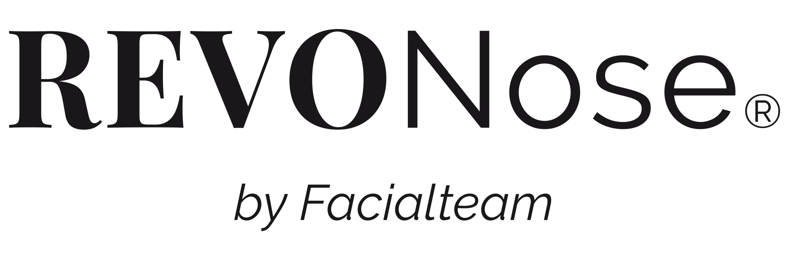 Logo of REVONose, a patented method by the Facialteam Group to perform high-end rhinoplasties with ultrasonic technology