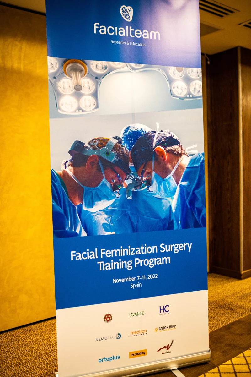 Roll up banner during the 2022 edition of the Facialteam Facial Feminization Training Program.