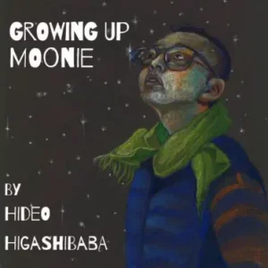 Logo of Growing Up Moonie, the podcast by Hideo Higashibaba, Hideo tells his story about living as a trans person in the Unification Church.