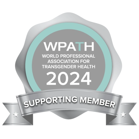 World Professional Association for Transgender Health (WPATH) membership badge, an association for transgender health rights which part of facialteam's staff forms part of.
