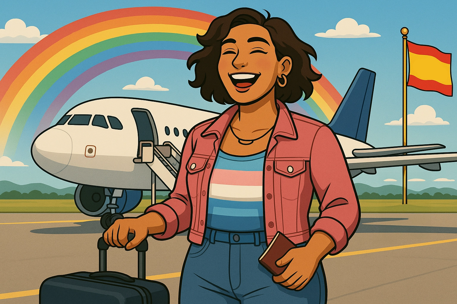 Trans Woman arriving to spain for her holidays.