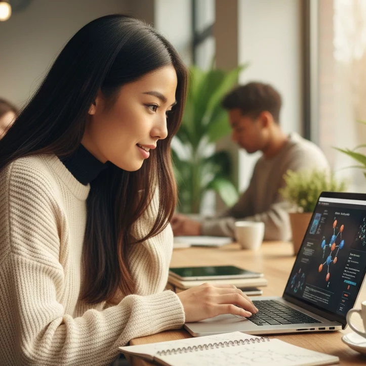Trans woman doing research.